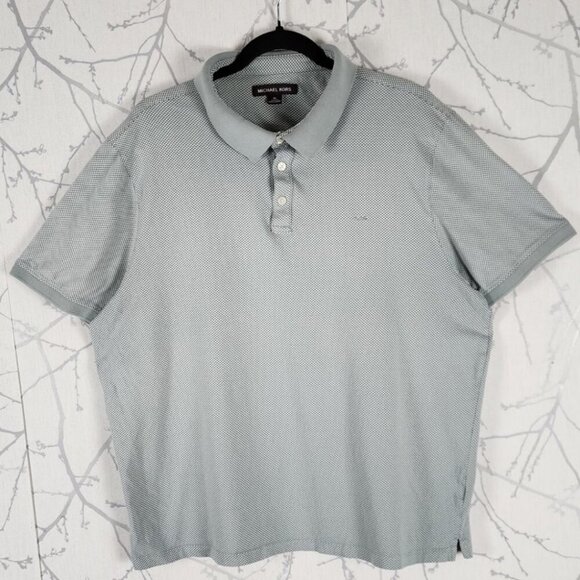 Michael Kors Gray Dots Printed Polo Shirt - Picture 1 of 4
